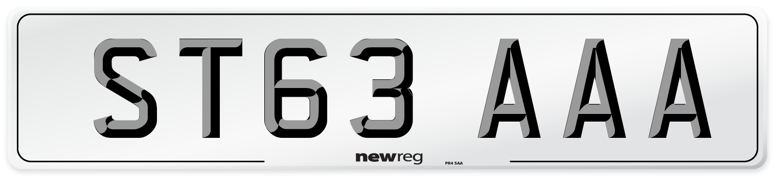 ST63 AAA Number Plate from New Reg